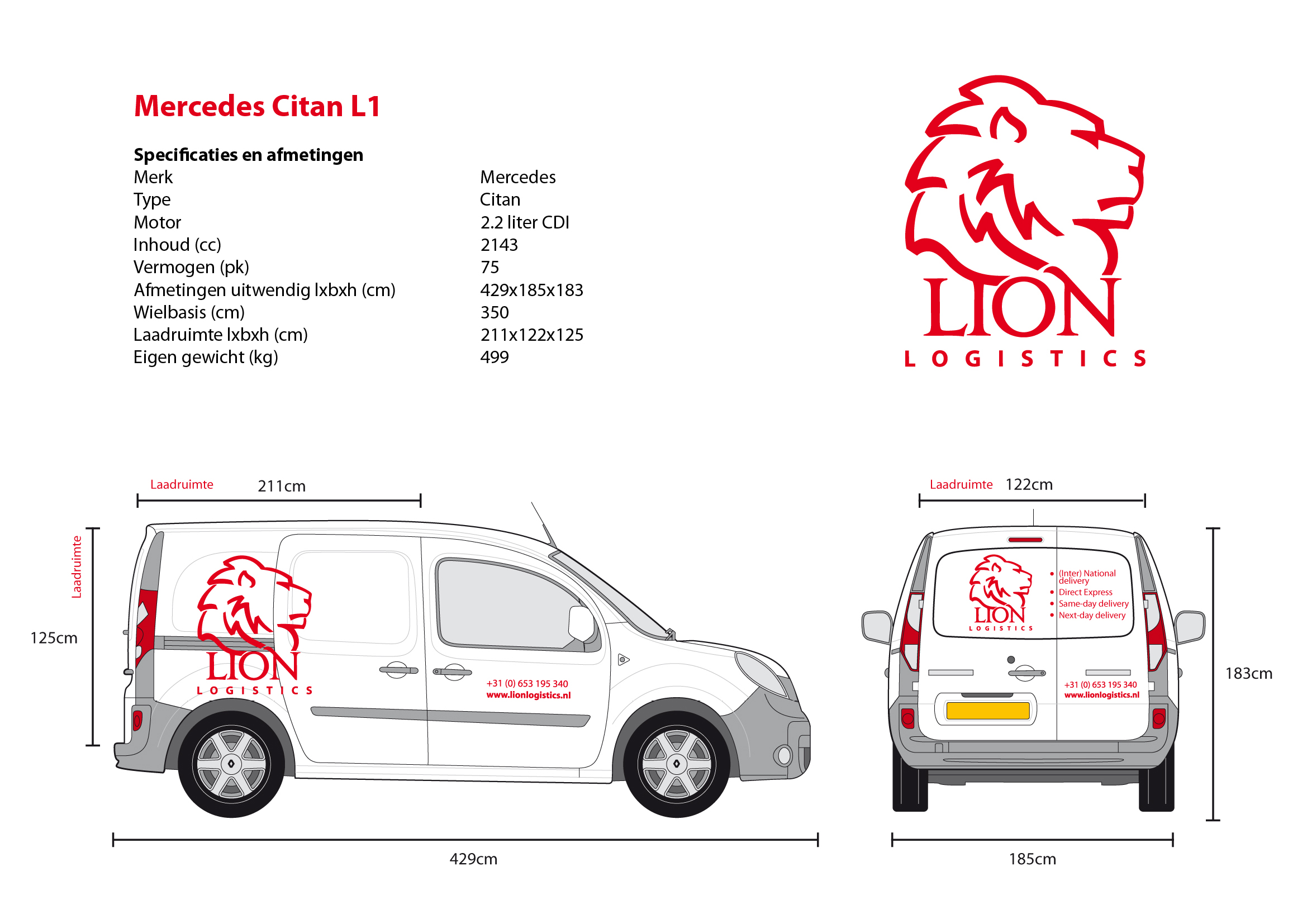 Mercedes Citan L1 van Lion Logistics